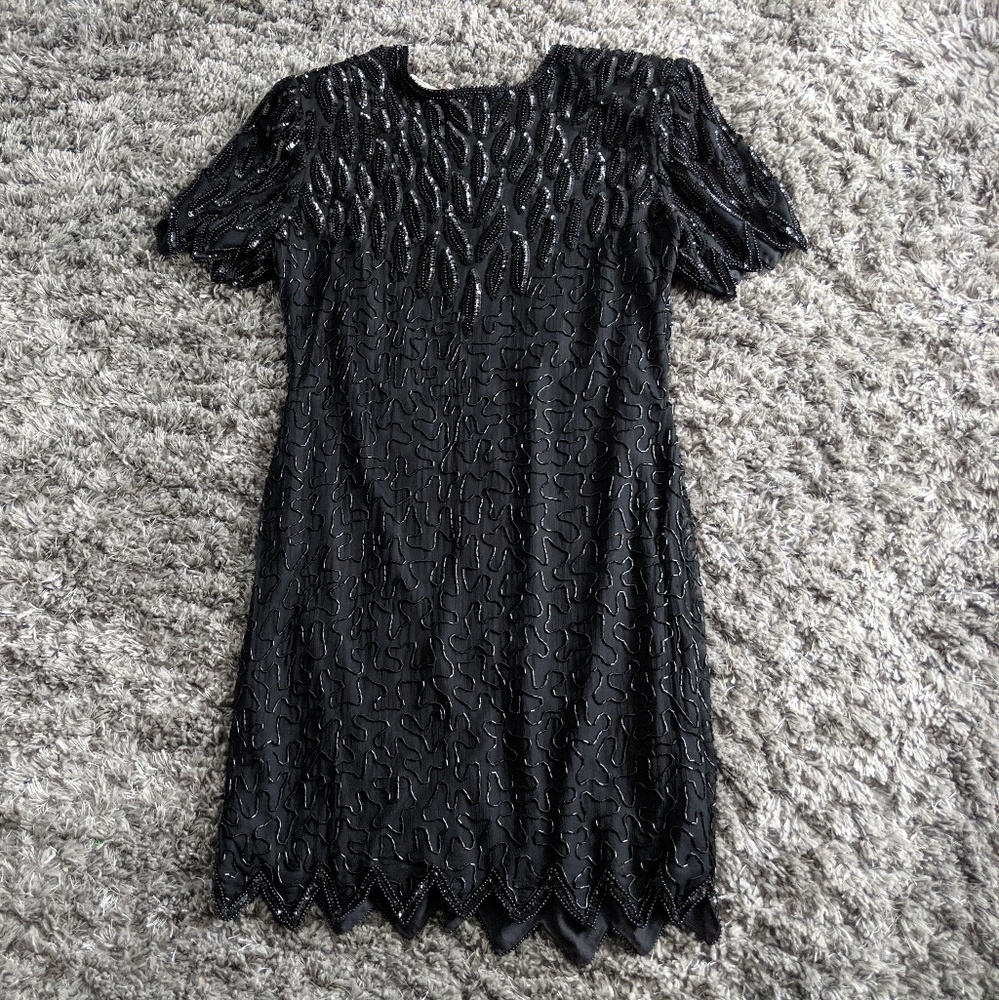 ❌ Vintage sequin silk beaded dress - Picture 1 of 5